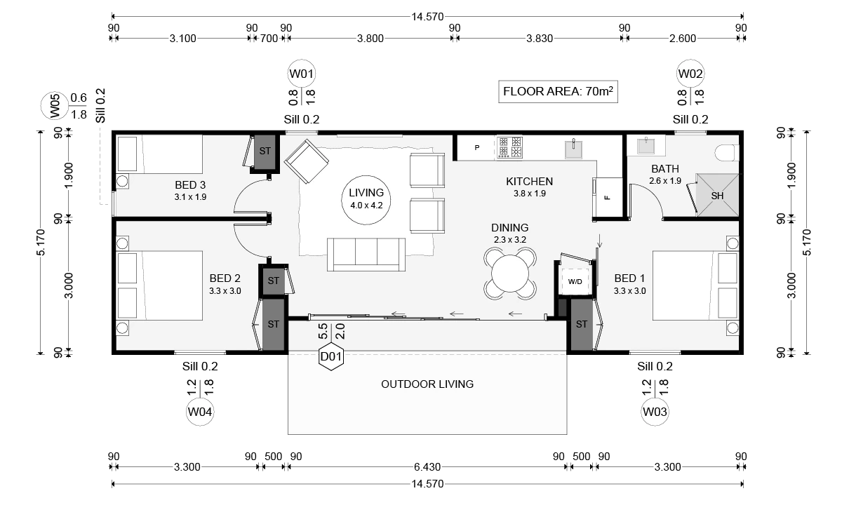 Reef granny flat floor plan